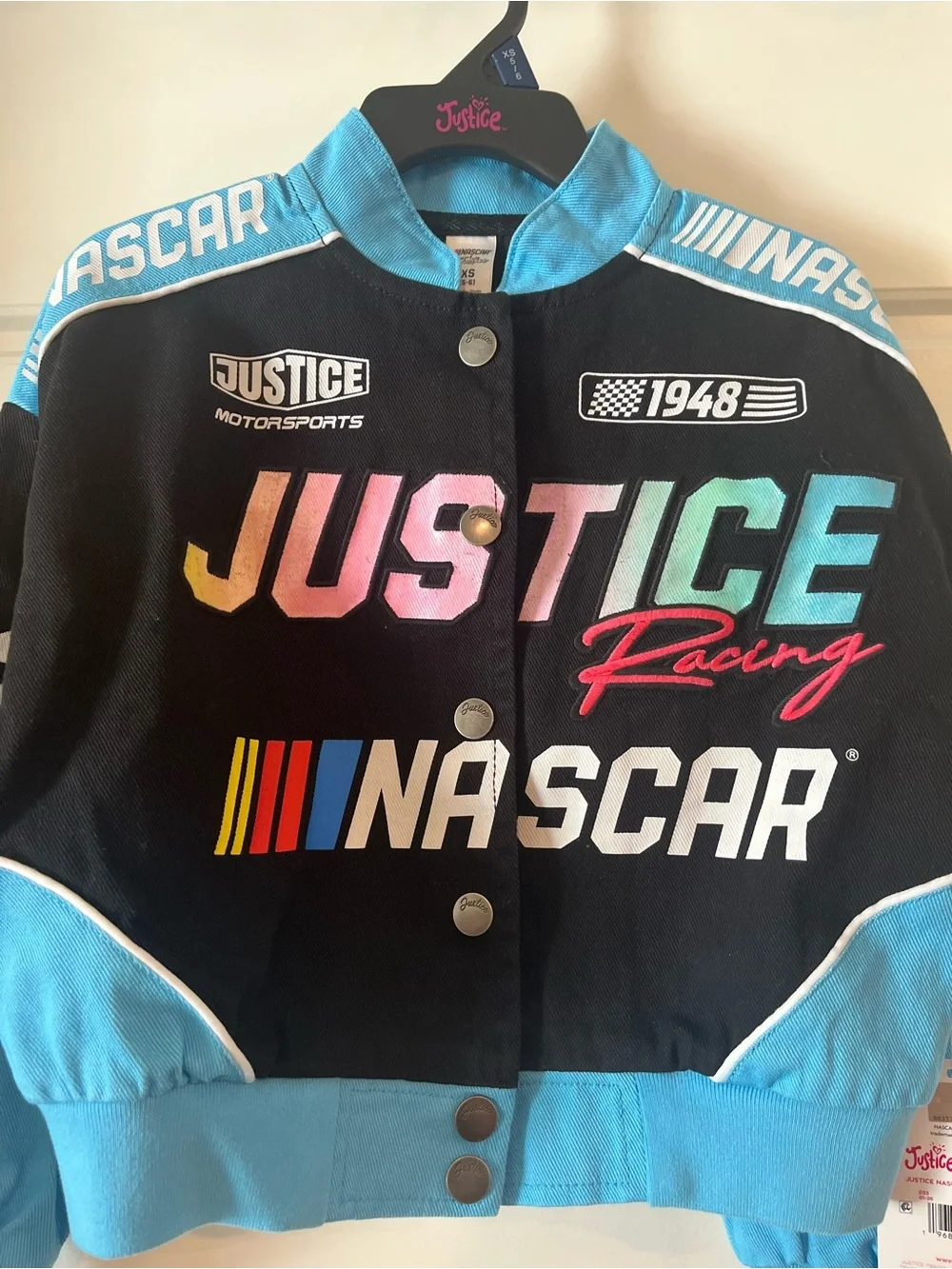 Justice Girl's NASCAR X Justice Collab Racing Jacket Size XS, S